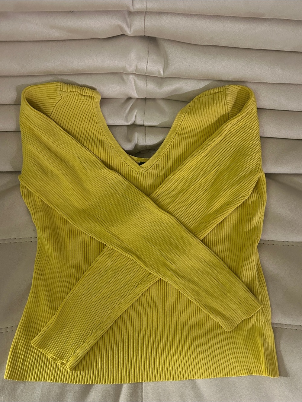 Dana Buchman Silk V-Neck Ribbed Top